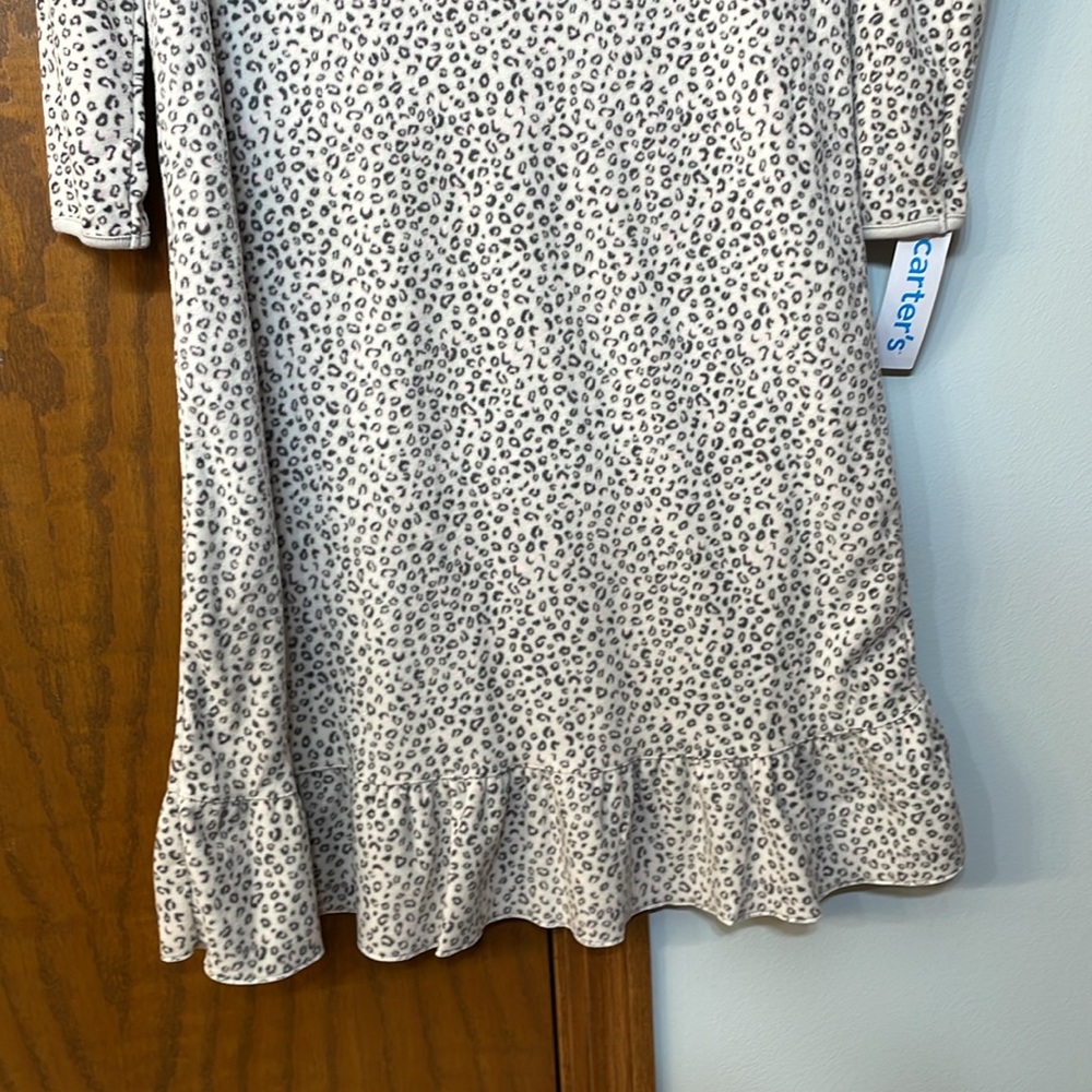 CARTER'S NWT Girls Size 8-10 Leopard Fleece Nightgown Animal Print Long Sleeve - Picture 5 of 12